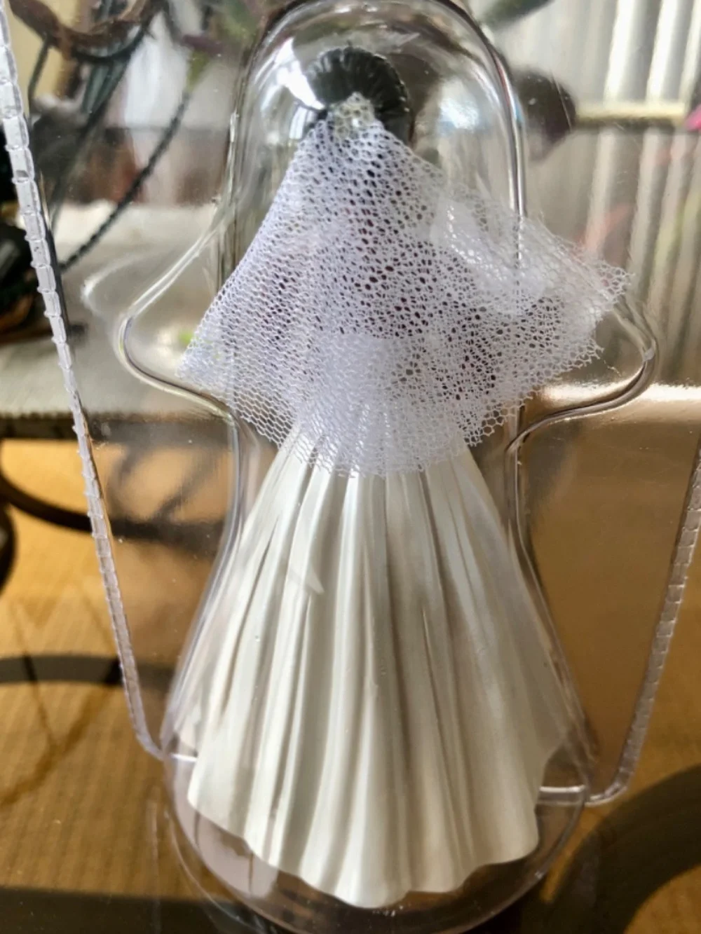 African-American bride cake topper, approximately 5 inches